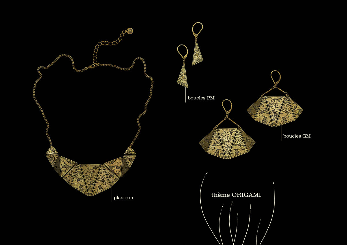 Amélie Blaise Origami – Pariisissa käsintehty näyttävä näyttävä Art Deco -kaulakoru