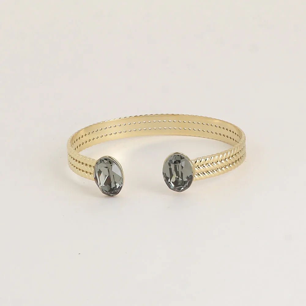 BOHM PARIS Phoebe Oval Black Diamond -rannekoru | Swarovski®-kristallit