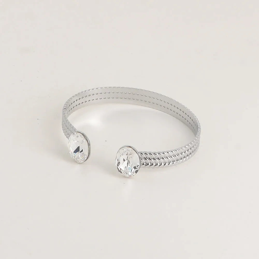 BOHM PARIS Phoebe Oval Crystal -rannekoru | Swarovski®-kristallit & Rhodium