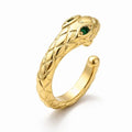 Duestelle Italia EDEN SNAKE – Käärme-ear cuff vihreillä kivillä