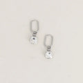 Bohm Paris Chloefina hopeanväriset rengaskorvakorut 10 mm Swarovski Crystal -kristallilla, soikea kirurginteräsrengas rhodium-viimeistelyllä